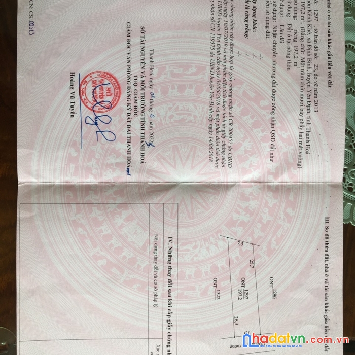 Chính chủ cần bán lô đất định bình, yên định thanh hóa