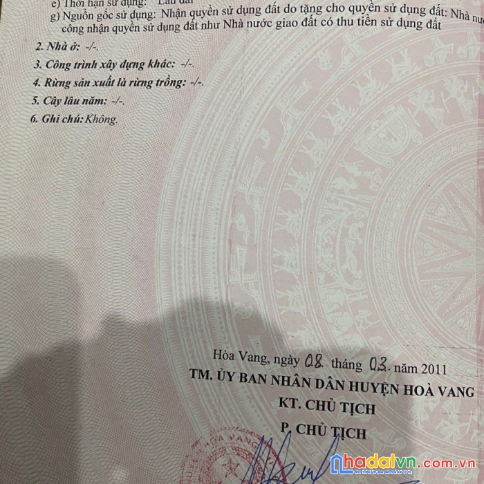Chính chủ cần bán lô đất đẹp tại xã hòa phước, huyện hòa vang, tp đà nẵng