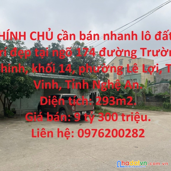 Chính chủ cần bán nhanh lô đất vị trí đẹp tại tp. vinh, tỉnh nghệ an.