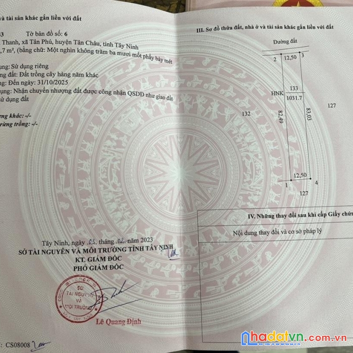 Bán gấp 3 lô đất mặt tiền vị trí đẹp tại ấp tân thanh, xã tân phú, huyện tân châu - tây ninh