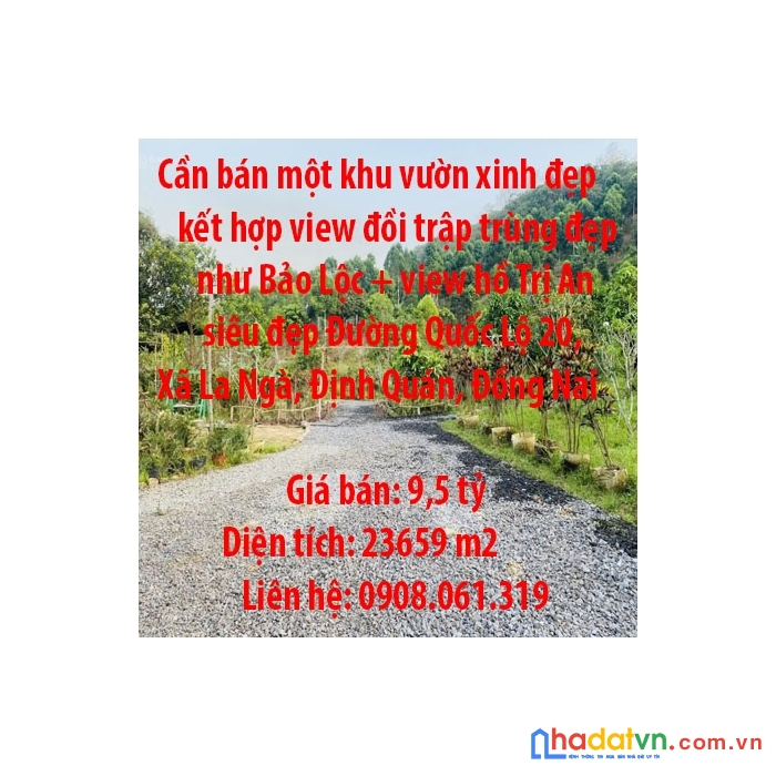 Cần bán một khu vườn xinh đẹp kết hợp view đồi trập trùng đẹp như bảo lộc + view hồ trị an siêu