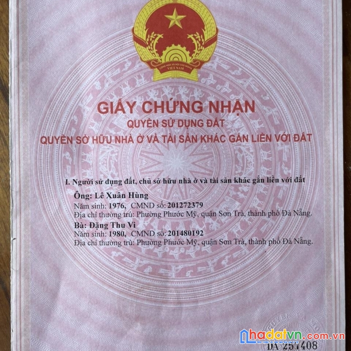 Chính chủ cần bán nhanh lô đất đường mỹ khê 8 - q. sơn trà - tp đà nẵng