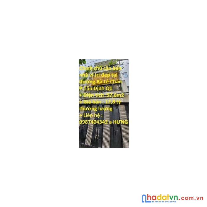 Chính chủ cần bán nhà vị trí đẹp tại đường bà lê chân p.tân định q1 – vị trí trung tâm sg