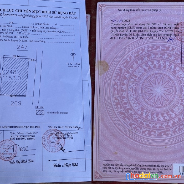 Sở hữu ngay lô đất đẹp vị trí đắc địa tại xã hoà ninh, di linh, lâm đồng