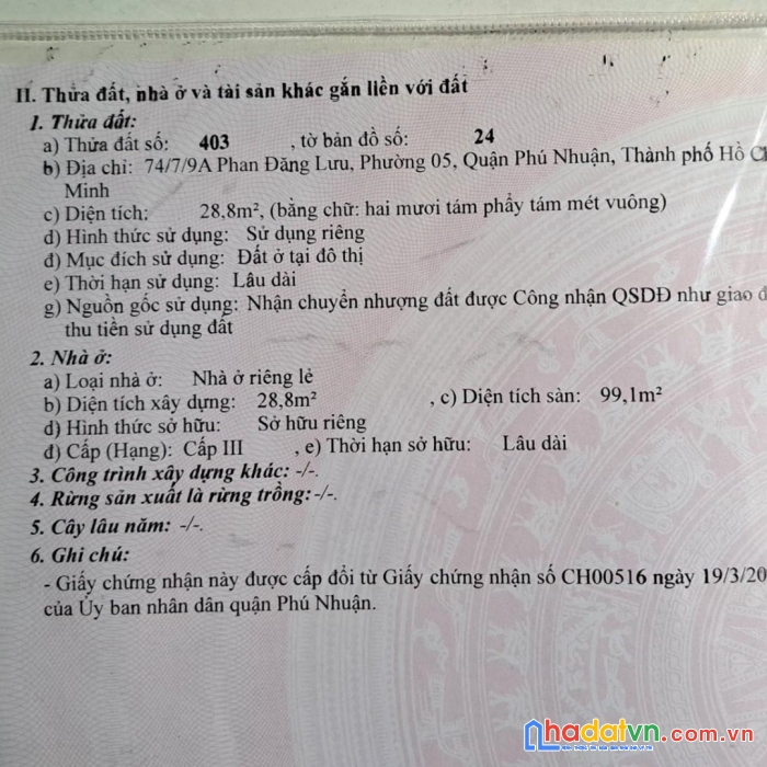 Cần bán gấp căn nhà  vị trí tại quận phú nhuận xây dựng năm 2017