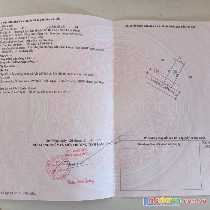 Sở hữu ngay lô đất vị trí đắc địa tại phường lộc phát thành phố bảo lộc, lâm đồng