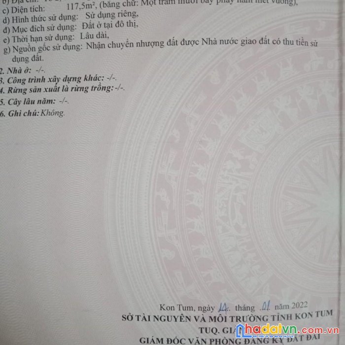 Chính chủ cần bán đất  đẹp trần hưng đạo,tp kon tum, giá cực mềm
