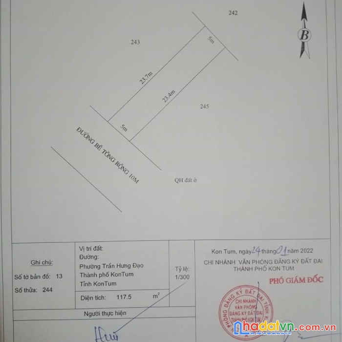 Chính chủ cần bán đất  đẹp trần hưng đạo,tp kon tum, giá cực mềm