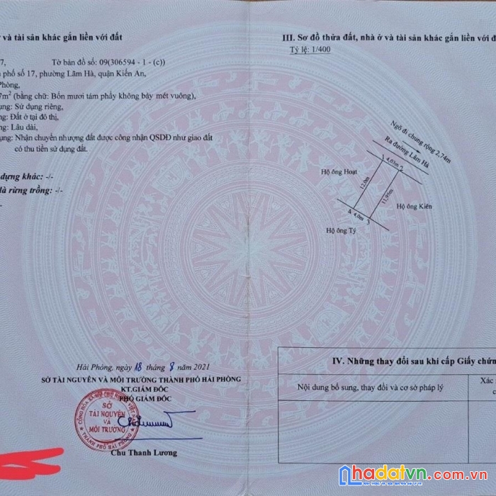 Đất chính chủ phường lãm hà, kiến an, hải phòng -  vị trí đẹp – giá đầu tư