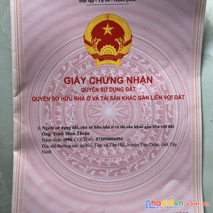 Chính chủ cần tiền gấp bán gấp lô đất thổ cư, đã có sổ 1218,3m2