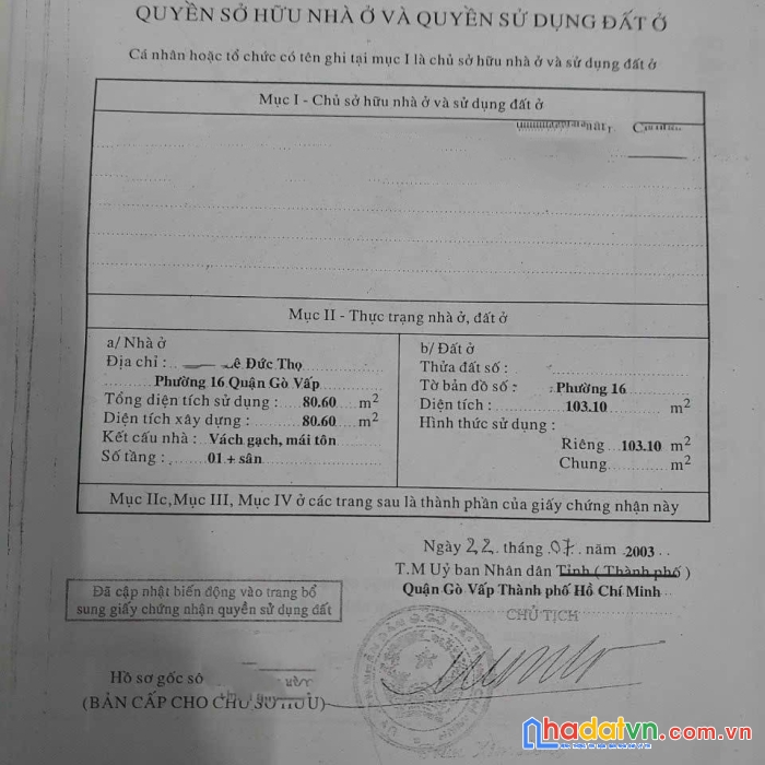 36tr/m2, bán nhà 4.5x24m, cn 103m2, lê đức thọ p16 gò vấp chỉ 3.75 tỷ