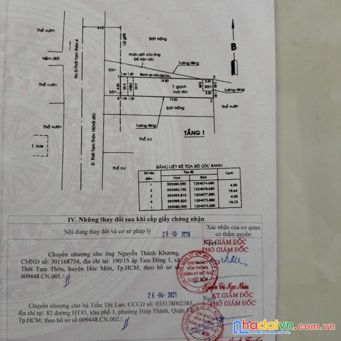 Chính chủ cần bán gấp căn nhà vị trí tại huyện hóc môn-hcm