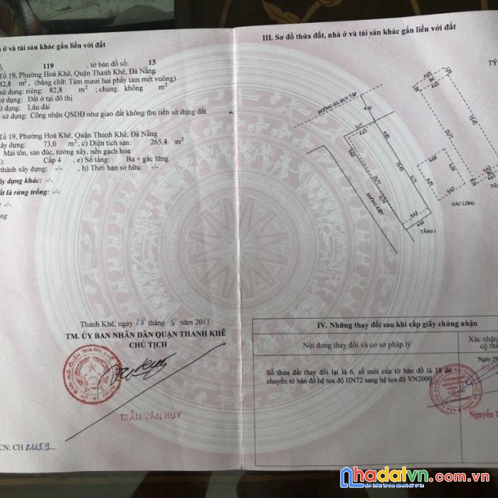 Chính chủ bán căn nhà 3 tầng mặt tiền đường hà huy tập - thanh khê - đà nẵng