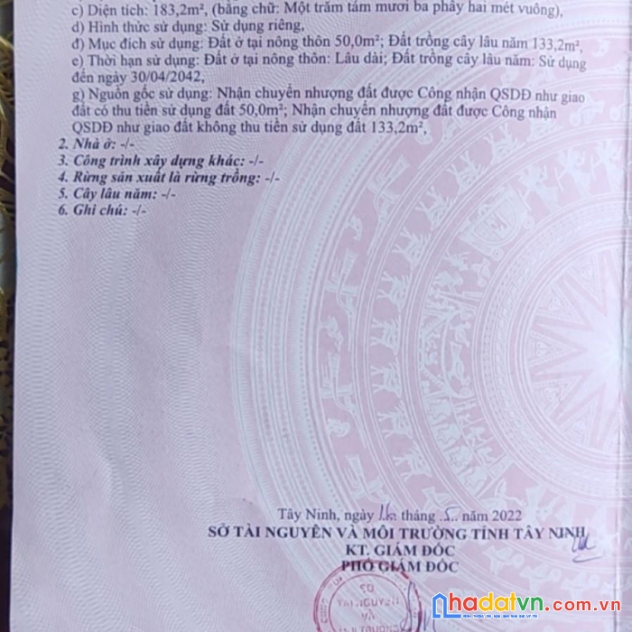 Lô đất chính chủ vị trí đẹp tại ấp bến mương, xã thạnh đức, huyện gò  dầu - tây ninh