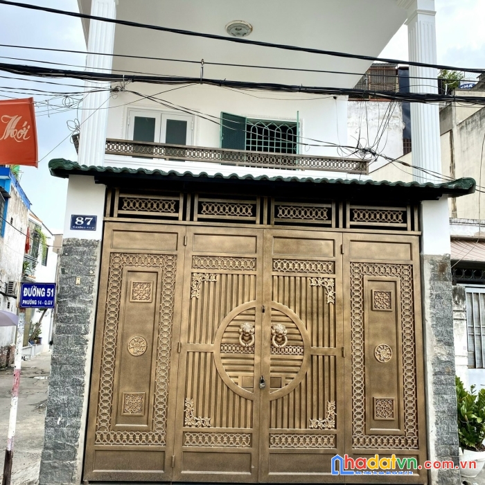 2 trước mặt đường số 51, phường 14 gò vấp 5x16, 2 tầng giá 5,5 tỷ thương lương