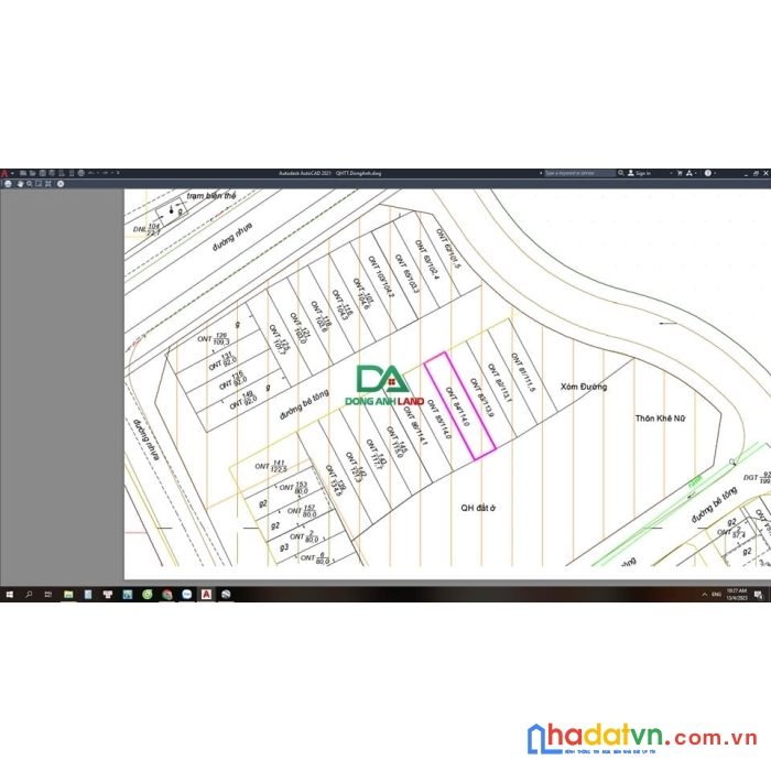 Bán 103m đất đấu giá khu đô thị  nguyên khê đông anh mặt đường 20m kinh doanh