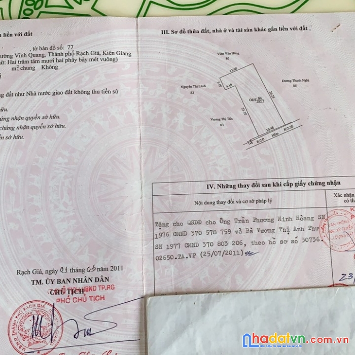 Chính chủ cần bán đất nền thổ cư tại tp rạch giá - tỉnh kiên giang