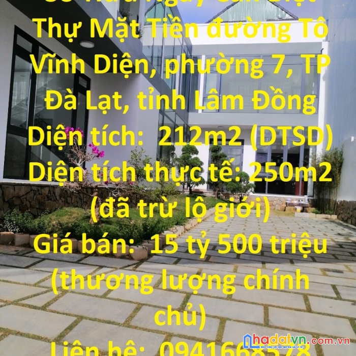 Sở hữu ngay căn biệt thự mặt tiền tô vĩnh diện, phường 7, giá ưu đãi
