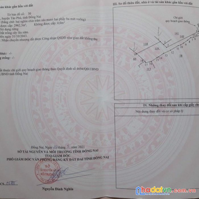 Sở hữu ngay lô đất vị trí đắc địa tại huyện tân phú-đồng nai