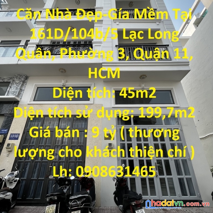 Chính chủ cần bán gấp căn nhà đẹp-gía mềm tại quận 11-tp hcm