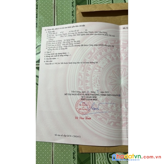 Cần bán nhanh lô đất vườn vị trí đẹp tại long thạnh - long an - châu thành - tiền giang