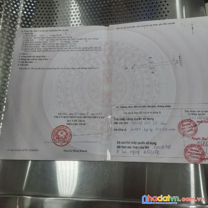 Chính chủ bán căn nhà thiết kế hiện đại mặt tiền quốc lộ 13. thuộc xã tân định. bến cát. bình dương