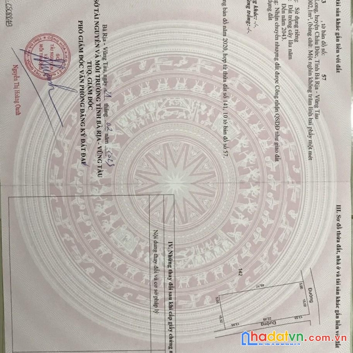 Chính chủ cần bán đất và nhà yến tại thị trấn kim long, châu đức, brvt