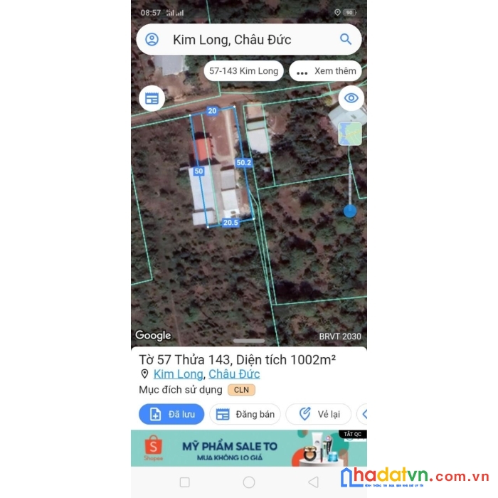 Chính chủ cần bán đất và nhà yến tại thị trấn kim long, châu đức, brvt