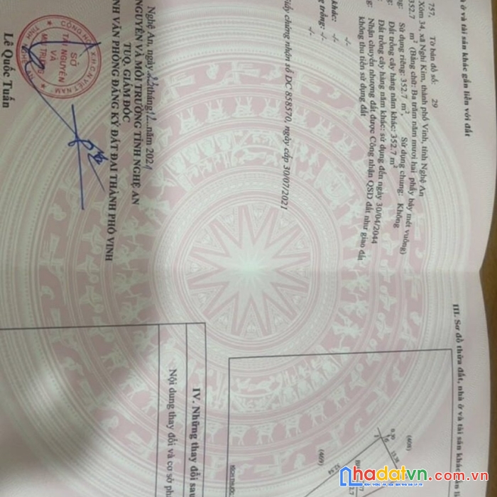 Lô đất thổ cư siêu to hơn 1600m2, đường 12m, xóm 34 nghi kim