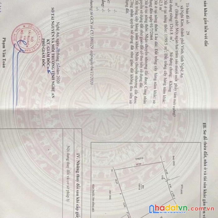 Lô đất thổ cư siêu to hơn 1600m2, đường 12m, xóm 34 nghi kim