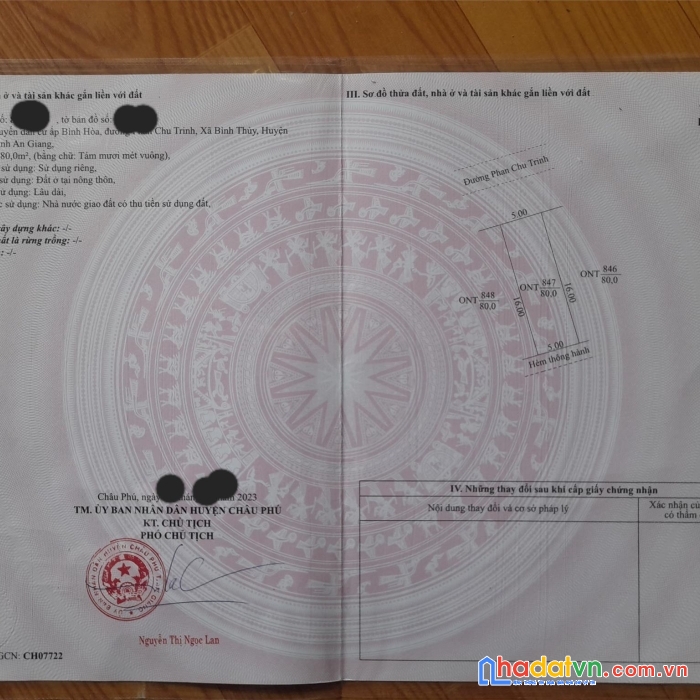 Sở hữu ngay lô đất vị trí đẹp tại xã bình thủy - huyện châu phú - an giang