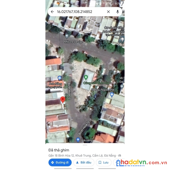 Chính chủ bán căn nhà mặt phố đường bình hòa 12 khu tđc p. khuê trung, cẩm lệ, đà nẵng