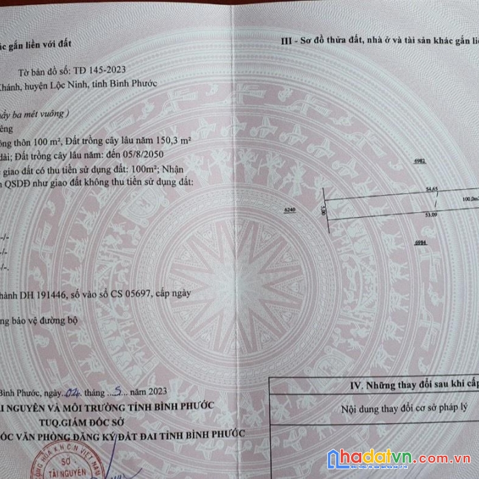 Cần bán nhanh lô đất đẹp vị trí đắc tại huyện lộc ninh, tỉnh bình phước