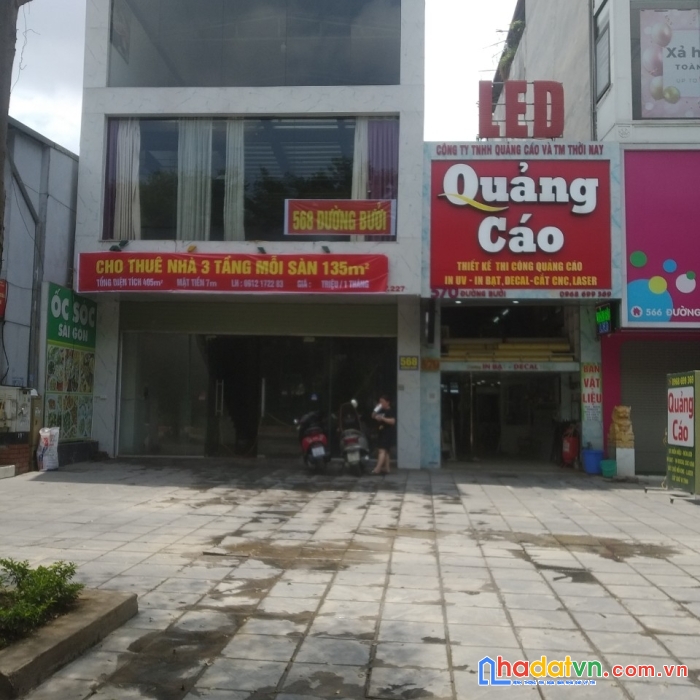 Chính chủ cho thuê nhà 3 tầng mặt phố số 568 đường bưởi, vỉa hè 18m, cho thuê lâu dài