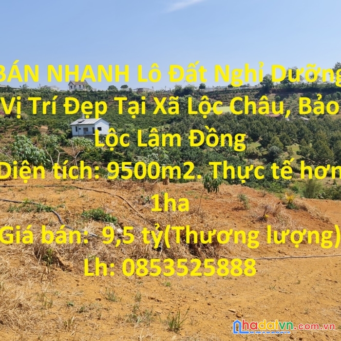 Bán nhanh lô đất nghỉ dưỡng vị trí đẹp tại xã lộc châu, bảo lộc lâm đồng