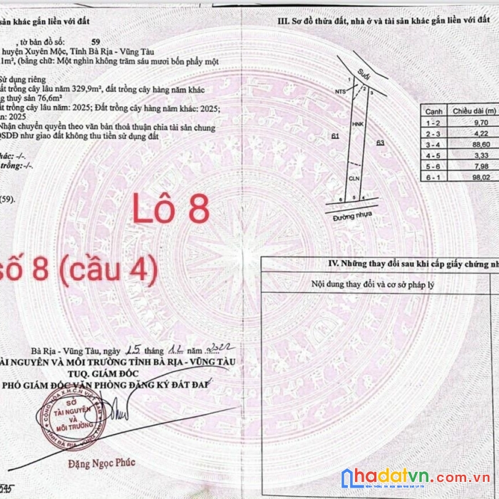 Đất chính chủ - giá cực rẻ tại xã hòa hội, huyện xuyên mộc, tỉnh bà rịa – vũng tàu