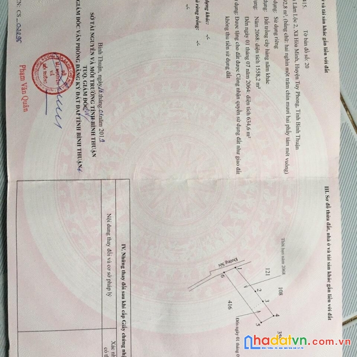 Sở hữu ngay lô đất vị trí đắc địa tại xã  hòa minh tuy phong , bình thuận
