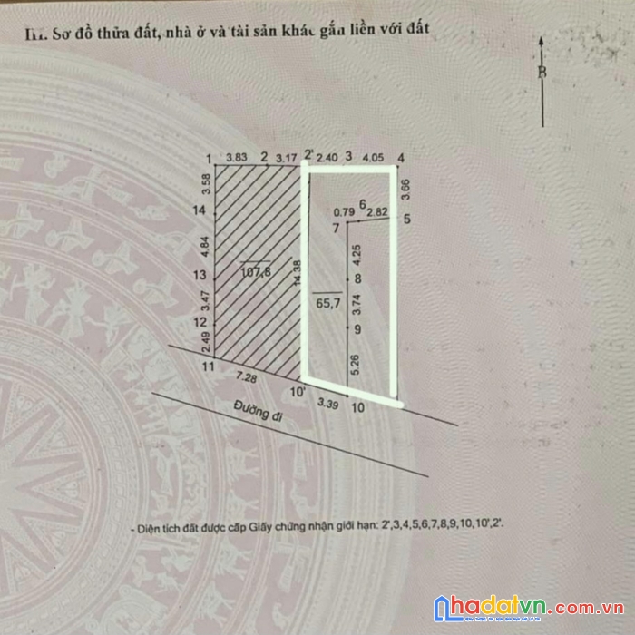 Bán lô đất mặt phố trường chinh 110m mặt tiền 6,2m, hậu 6,45m giá rẻ như ngõ 180tr/m2