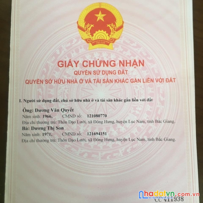 Hot hot !!! chính chủ cần bán nhanh lô đất tại đông hưng, lục nam, bắc giang