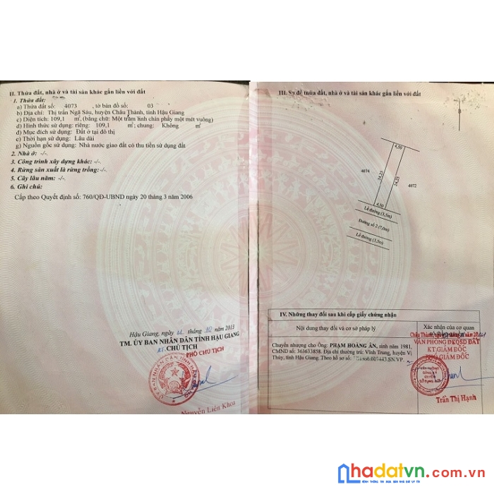 Chính chủ cần bán gấp  căn nhà vị trí  đẹp tại thị trấn ngã sáu, huyện châu thành, tỉnh hậu giang