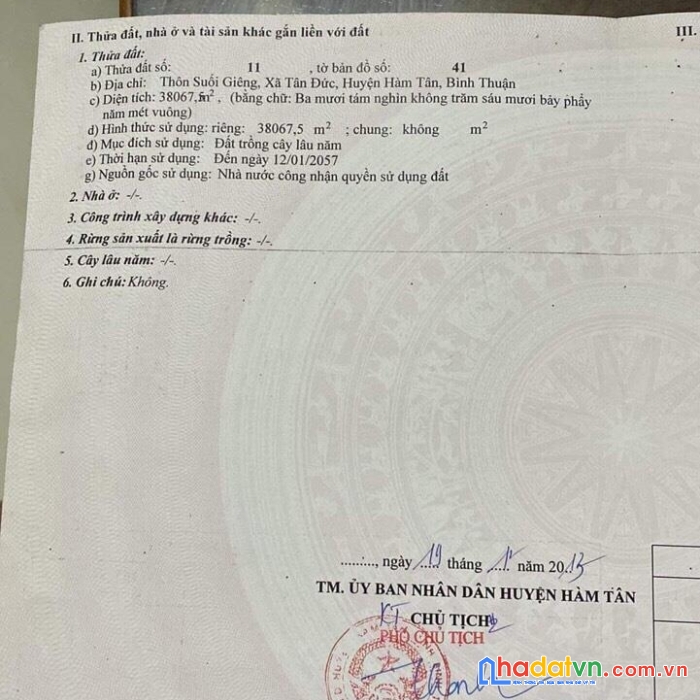 Sở hữu ngay lô đất vị trí đắc địa tại xã tân đức hàm tân, bình thuận