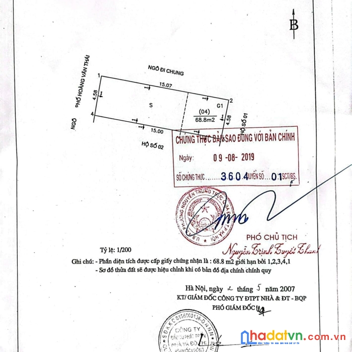 Bán nhà hoàng văn thái 70m x 4 tầng, mt: 4.6m