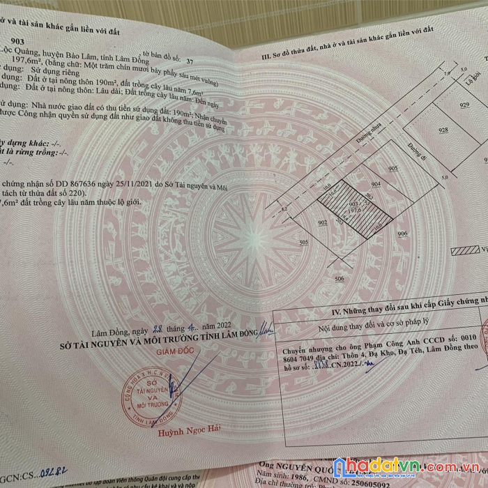 Cần bán miếng đất ở lộc quảng thôn 5, lộc quảng,  bảo lâm, lâm đồng