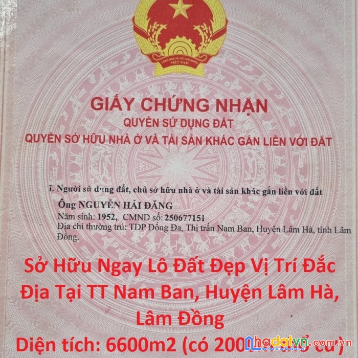 Sở hữu ngay lô đất đẹp vị trí đắc địa tại tt nam ban, huyện lâm hà, lâm đồng