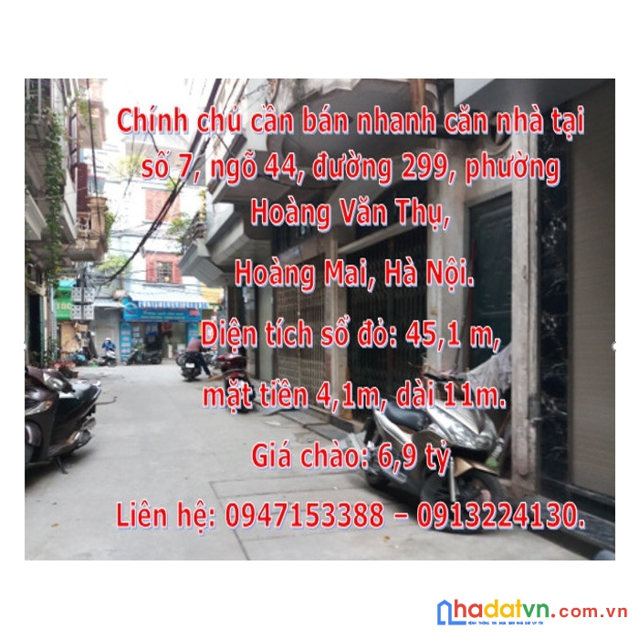 Chính chủ cần bán nhanh căn nhà tại số 7, ngõ 44, đường 299, phường hoàng văn thụ, quận hoàng mai,