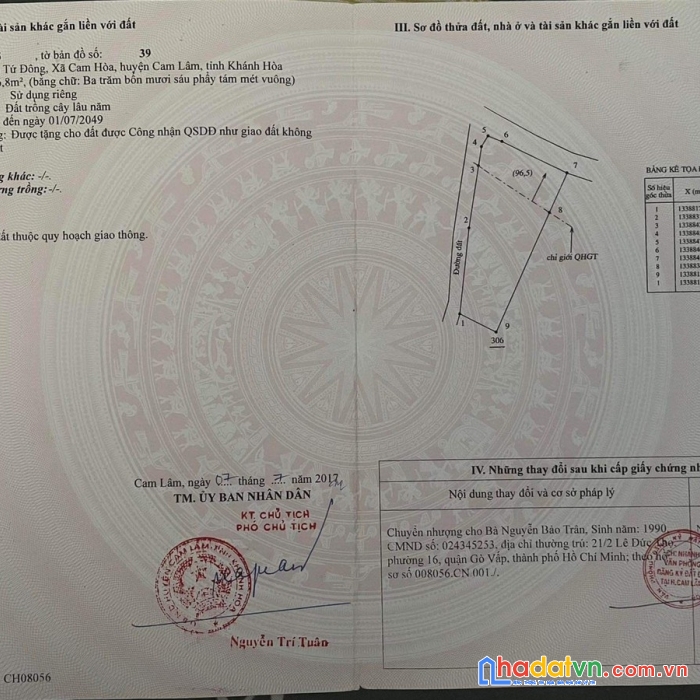 Chính chủ cần bán nhanh căn nhà tại xã cam hòa, huyện cam lâm, khánh hòa