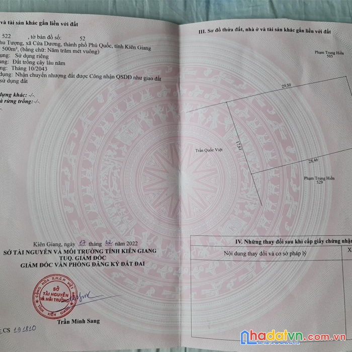 Chính chủ cần bán nhanh lô đất tại thành phố phú quốc, kiên giang - giá cực rẻ