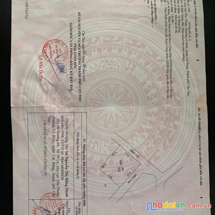 Chính chủ bán gấp nhà gần chợ cái răng, cần thơ