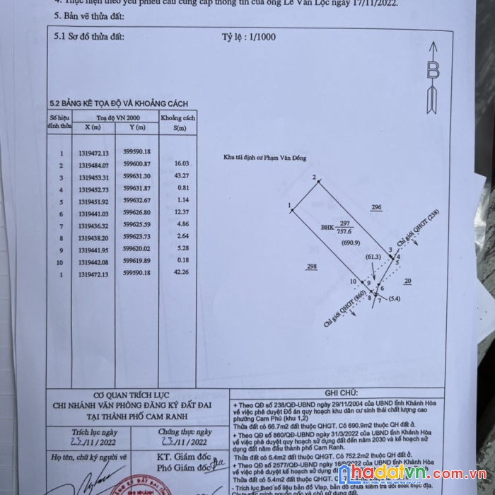 Chính chủ bán lô đất đẹp tại phường cam phú, thành phố cam ranh, khánh hòa