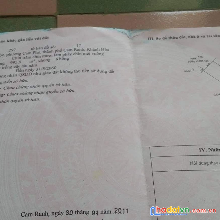Chính chủ bán lô đất đẹp tại phường cam phú, thành phố cam ranh, khánh hòa
